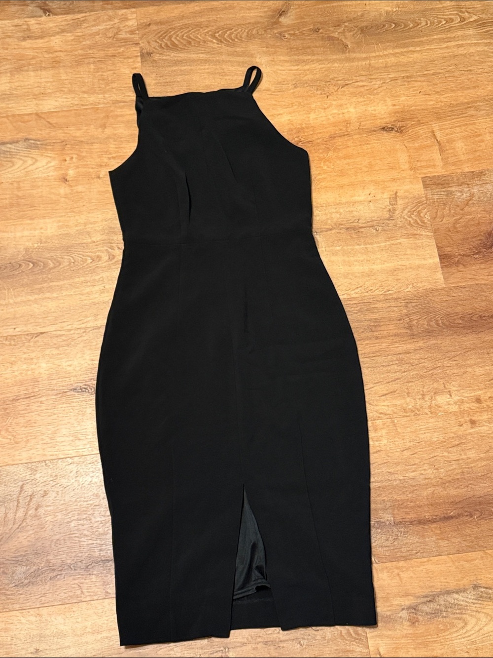 H&M Black Midi Halter Sheath Dress